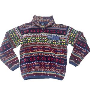 POLO RALPH LAUREN Andover II Fleece Sweater Boys M 8-10 Fair Isle Aztec Western